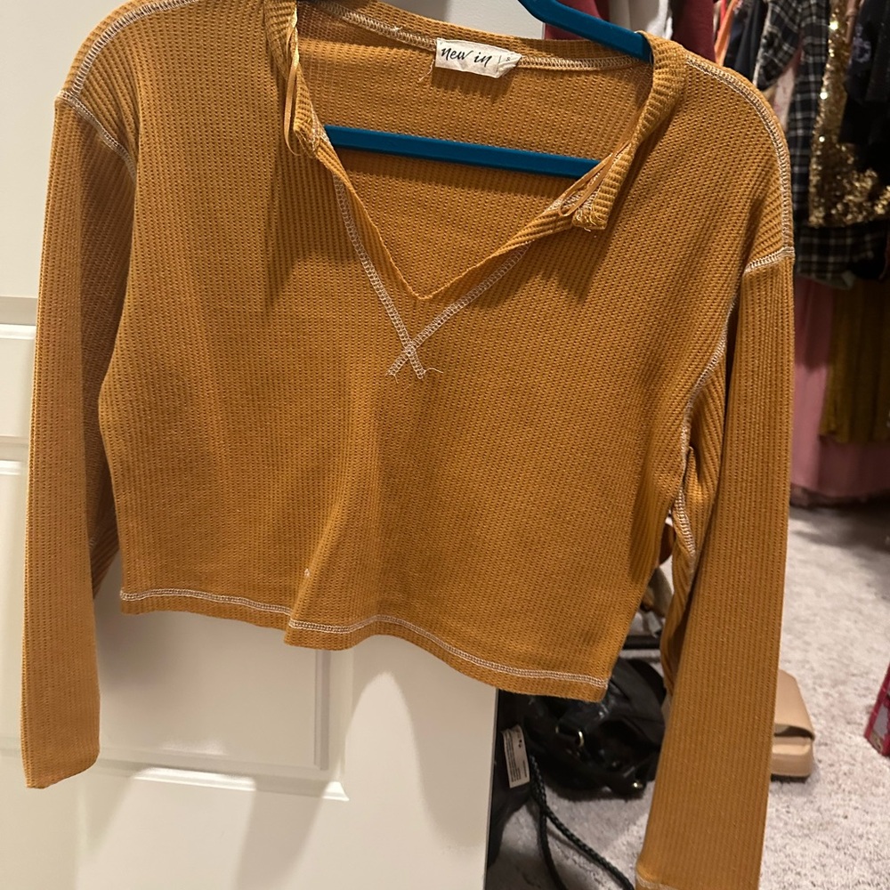 Madewell Women's Mustard Long Sleeve Top